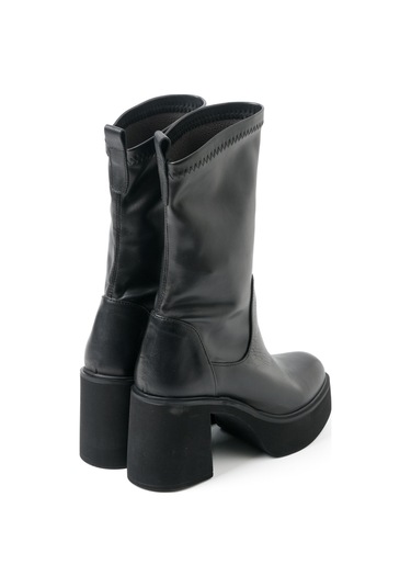 Siyah Streç Çizme Kadın Gtn-20695 John May Sıyah Siyah