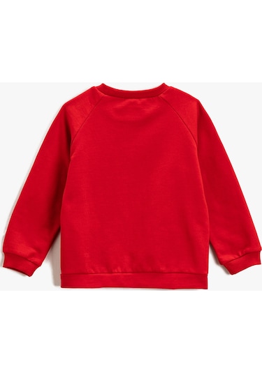 Koton Sweatshirt Yılbaşı Temalı Ponpon Detaylı Simli Bisiklet Yaka Kırmızı 3wmg10180ak 3WMG10180AK401 Kırmızı