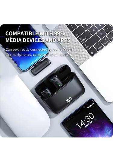 Nsssunnre Kablosuz Yaka Mikrofonu Taşınabilir Gürültü Azaltma