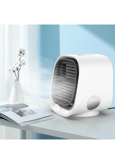 300ml Mini Taşınabilir Klima 3 Seviye Klima Nemlendirici Arıtma Usb Masaüstü Hava Soğutucu Fanlı Su Tankı Hvac Systems Parçalar 6008 Beyaz