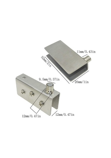 4'lü Cam Kapı Menteşesi 90 Pivot Menteşe, Delinmeyen Cam, Paslanmaz Çelik, 8-10 Mm Camlara Uygun