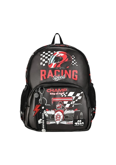 Racing Siyah Okul Çantası Siyah