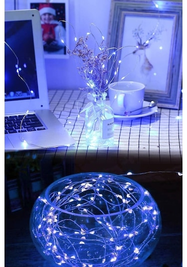 Riverworld Pilli 5 Metre Dekoratif Peri Led Beyaz Aydınlatma Süsl