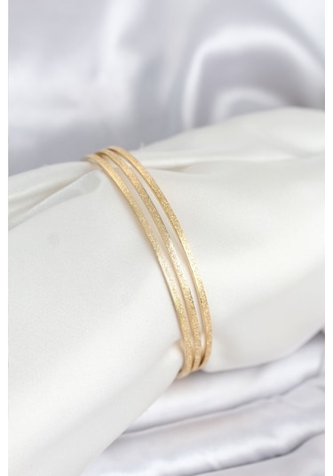 Zarif Bilekler İçin Golden Çelik Simli Ajda 65mm Kadın Bileklik Gri