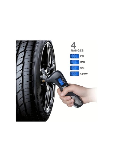 Boatshop1 Siyah 150 Psı Dijital Lastik Basınc Olcer 5li Acil Durum Arac Seti Guvenlik Cekici Emniyet Kemeri Kesici Araba Kamyon Bisiklet