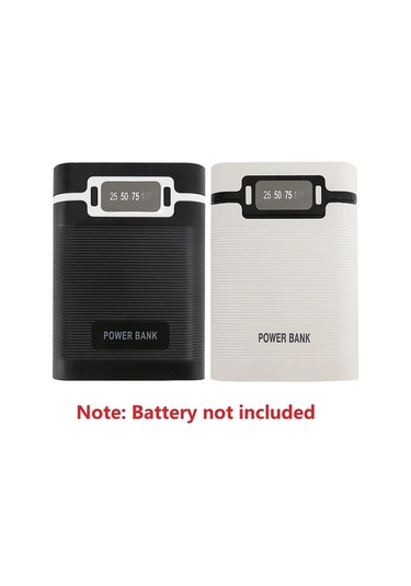 Xuweiwei 18650 Pil Şarj Kutusu Type C Siyah Çift Usb Lehimsiz Piller Dahil Değil Arızalı Ürün Çizik