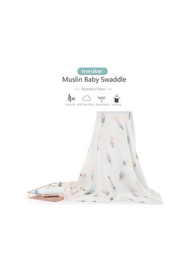 Neevoyu Bebek İçin Yumuşak Ve Nefes Alabilir Bambü Lifli Battaniye - 130x110cm, Tüm Mevsimler İçin, Ev Ve Seyahat Kullanıma Uygun Beyaz