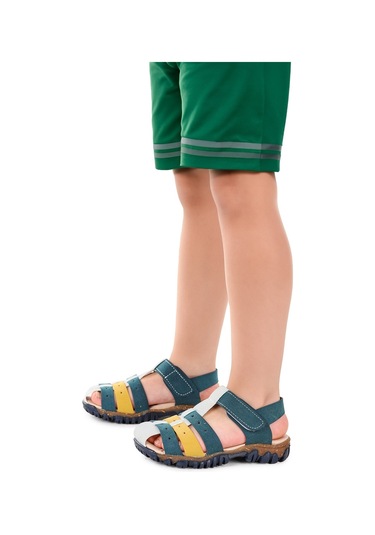 Kiko Kids Erkek Çocuk Sandalet Arz 2356 Petrol - Sarı