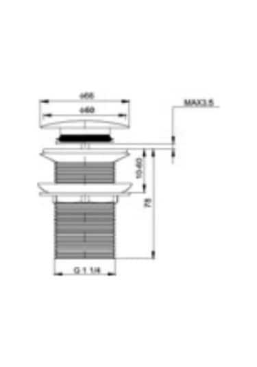 Bocchi Krom Lavabo Süzgeçi Su Taşma Deliksiz 6190-0001 Üst Grup