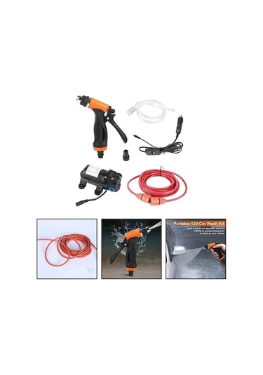 Ganzhoushop Yüksek Basınçlı Taşınabilir Su Pompası Seti 12v Ev Ve Araba Yıkama Tl
