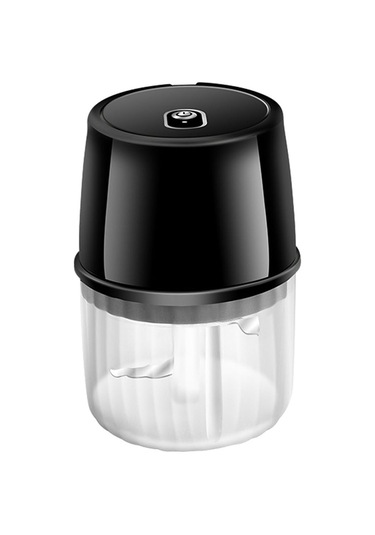 Elektrikli Sarımsak Doğrayıcı, Şarj Edilebilir, Taşınabilir Kablosuz Gıda Doğrayıcı Siyah