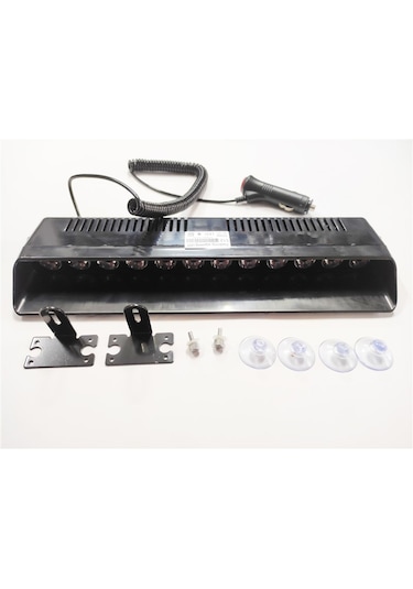 Cam Vantuzlu Kırmızı Mavi Flaşlı Çakar Lamba Çakmaklıklı 12 Volt