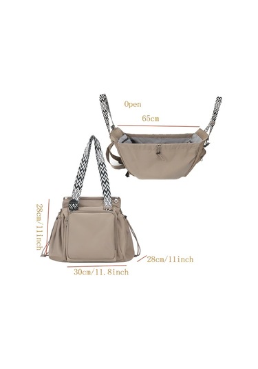 Hightower Siyah Renkli Çok Cepli Dayanıklı Seyahat Organizatörü - Ayarlanabilir Askılı Anneler İçin Pratik Çanta Siyah