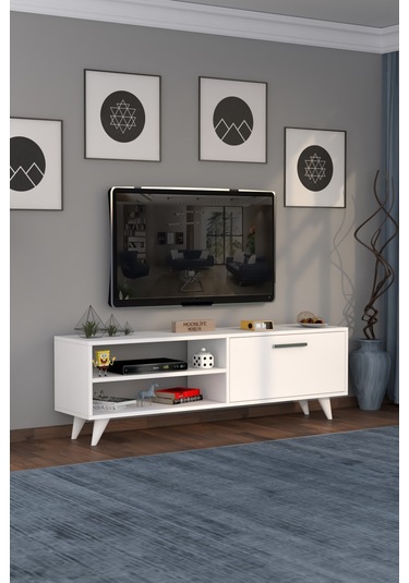 Evora Tv Ünitesi Beyaz Beyaz