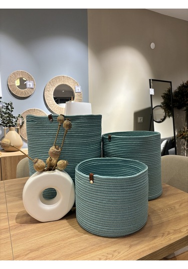 Rover Çok Amaçlı Düzenleyici Sepet, Saksılık, Organizer 3'lü Set Mavi