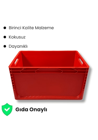 Alpbx 1.kalite Kırmızı Plastik Kasa 60x40x32 Cm - Kutu 65 Litre