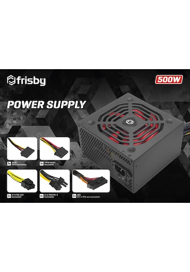 Frisby FR-PS50F12B 500W 12 CM Fanlı Power Supply Güç Kaynağı
