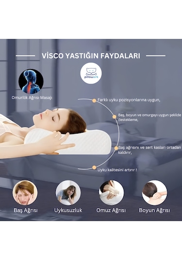 Pillowart Yüksek Boyun Destekli Visco Ortopedik Yastık