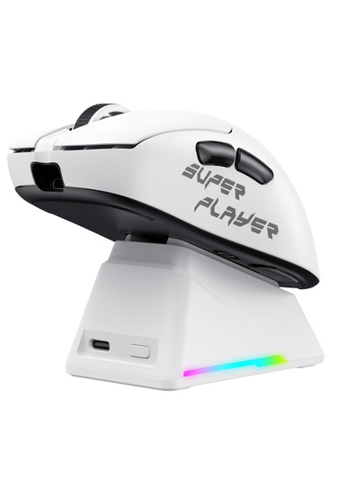 Havit Kraken Starblaze-1 Rgb Kablosuz Gaming Mouse 26000 Dpı, Paw3395, Ekranlı Stant - Beyaz Starblaze-1