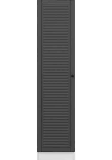 Minar Kale 1 Kapaklı Dolap Mebran Panjur 210cm - Beyaz/antrasit - Askılıklı Çok Renkli