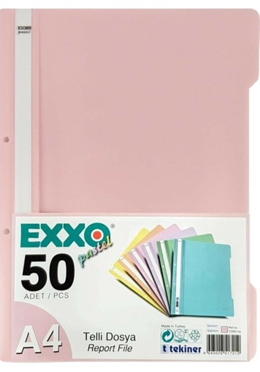 Exxo Pastel Telli Dosya 50'li Paket Şeftali
