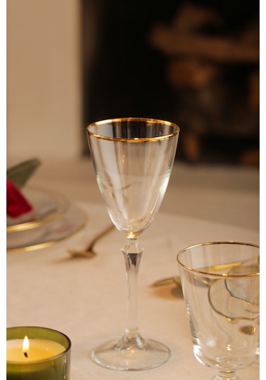 Rakle Pure Altın Yaldızlı 4'lü Kadeh Seti 255 Cc Renkli