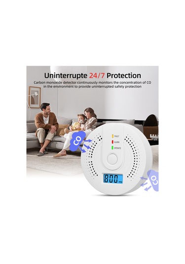 Mufunye 3'lü Paket Lcd Ekranlı Karbonmonoksit Alarmı - Pil Dahil Değil Ev, Ofis, Restoran