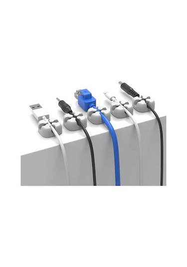 Orico Masaüstü Silikon Kablo Klipsi Düzenleyici Organizer Gri