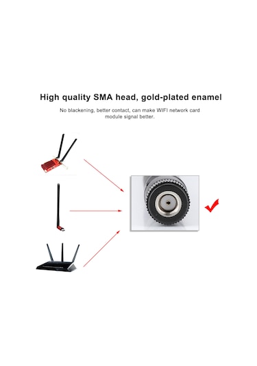Lemestar 2 Adet M.2/ngff Ağ Kartı Kablosu + 2 Adet 6dbi Anten - Intel 9260ngw/7265ac Uyumlu, 2.4/5g Desteği, Masaüstü Bilgisayarlar İçin