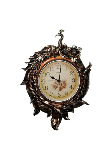 Duvar Saati Tavuskuşu Temalı Büyük Polyester Saat No.2 50 X 80 Cm çok Renkli