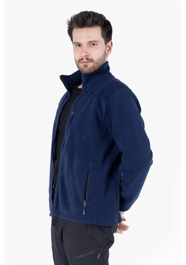 Polar Ceket Tam Fermuarlı 3 Cepli Lacivert