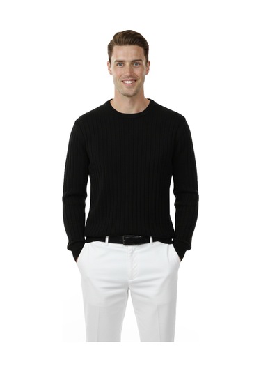 Deepsea Erkek Siyah Rahat Kalıp Çizgi Dokulu Triko Kazak Şık & Modern Tasarım 2605432 Siyah Deepsea Erkek Siyah Rahat Kalıp Çizgi Dokulu Triko Kazak Şık & Modern Tasarım 2605432 Siyah