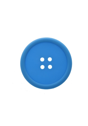 Xurunkeji Büyük Düğmeli Silikon Bardak Altlığı Eğlenceli Yenilikçi Tasarım Kitsch Retro İçecekler Yer Matı - Mavi Mavi