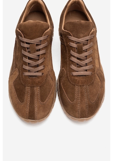 Luvishoes Lars Taba Süet Hakiki Deri Kadın Günlük Sneaker Taba