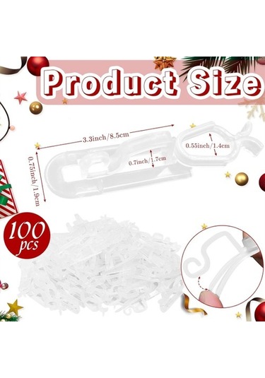 Szypzstore Noel Işık Klipsleri Hepsi Bir Arada Klipsler 100'lü Paket, C7, C9 Ve Işıkları Asmak Için Evrensel Oluk Ve Kiremit Klips Kancaları J1uwıy Beyaz