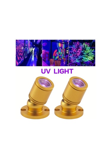 Honeybeeshop 2 Adet Uv Siyah Işık Gece Usb Uv Işık Mini Spotlights Gösteri Dolabı Takı Rafı Poster Duvar Kullanımı 1w Ultraviyole Led Siyah Işıklar Altın Rengi Altın Rengi
