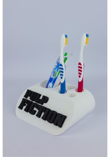 Pulp Fiction - Dekoratif Diş Fırçalık Beyaz