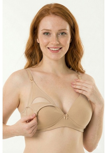 Parlingerie Kaplı Emzirme Sütyeni Ten 3'lü