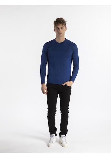 Trussardi Trussardı Erkek Kazak  TRRD003641 Mavi