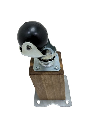 Kale Ahşap Eğimli Top Tekerli Ayak Mobilya Sehpa Tekerli Ayağı 12cm 1 Adet K. Ceviz Ceviz Ağacı Ceviz