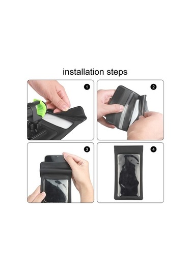 Ebitda Outdoor Bike Phone Mount, Waterproof, Black-green, For 3.5-7 Phones, 360 Rotation, Secure, Sanbuyos Siyah - Yeşil