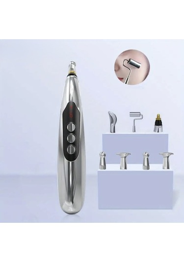 Akupunktur Güzellik Kalemi Elektrikli 7 Başlıklı Cilt Cihazı İğnesiz