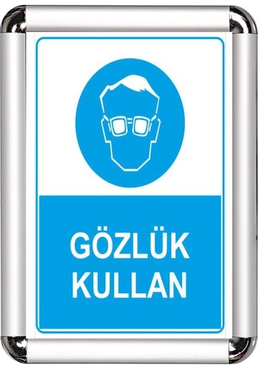 Gözlük Kullan A3 Cerceveli Uyarı Ve Yönlendirme Levhası