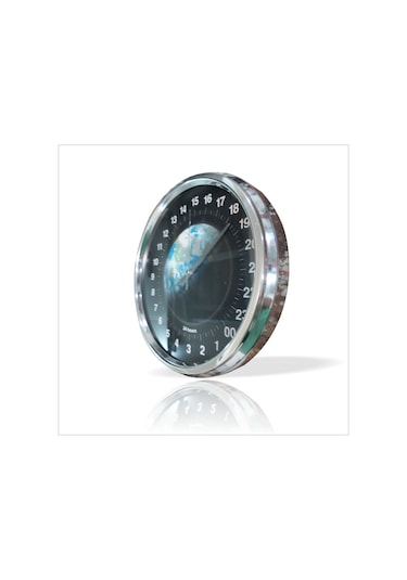 İlginç Denizci Gemici 24 Saat Bölüntülü Kadran Camlı Duvar Saati Gümüş