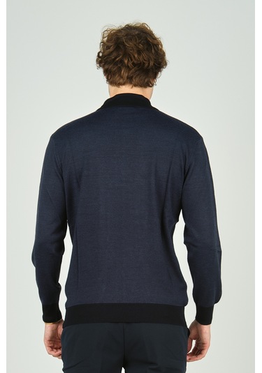 Woolen World Erkek Yarım Balıkçı Yaka Triko Kazak 5223 Lacivert Lacivert