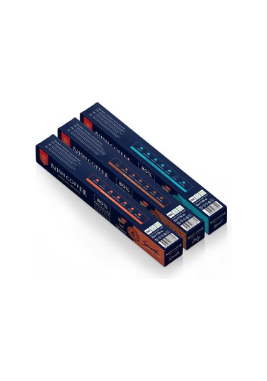 Nish Coffee Nespresso Uyumlu Kapsül Kahve 3'lü Set Smooth,ıtaly,sport -30 Adet Kapsül Kahve