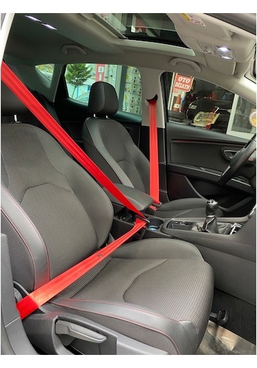 Renkli Emniyet Kemeri 15 Metre 5 Kemer Için(Kırmızı)