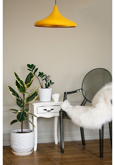 45 Cm Çaplı Champion Xl Sarı Avize Tekli Sarkıt Lamba Cafe Restoran Salon Mutfak Avizeleri SARI