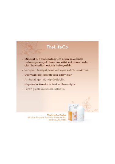 The Lifeco White Flowers Kadın Roll-On Deodorant 2 x 60 ML