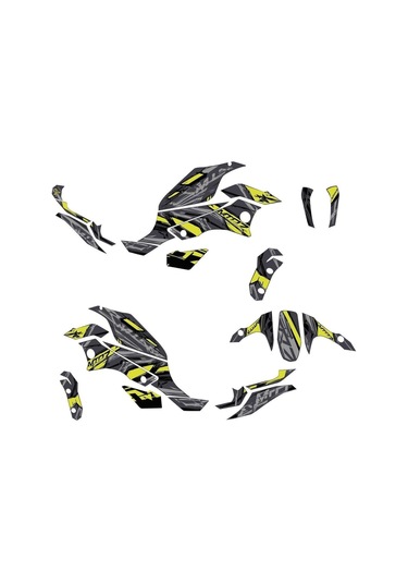 Mt 07 2014-2017 Sticker Kit Set Neon Yeşil Çok Renkli